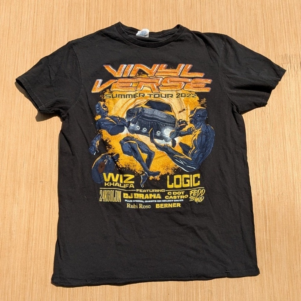 Vinyl Verse Summer Tour 2022 Wiz Khalifa Logic‎ Concert Tee Men's Small